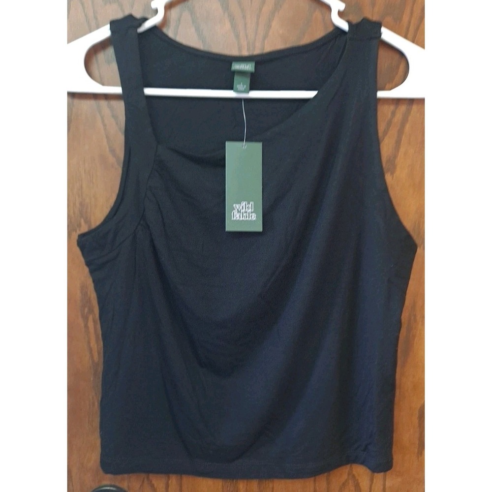 Wild Fable Black‎ Knit Cotton Scoop Neck Sleeveless Tank Top Size Large G93E9W